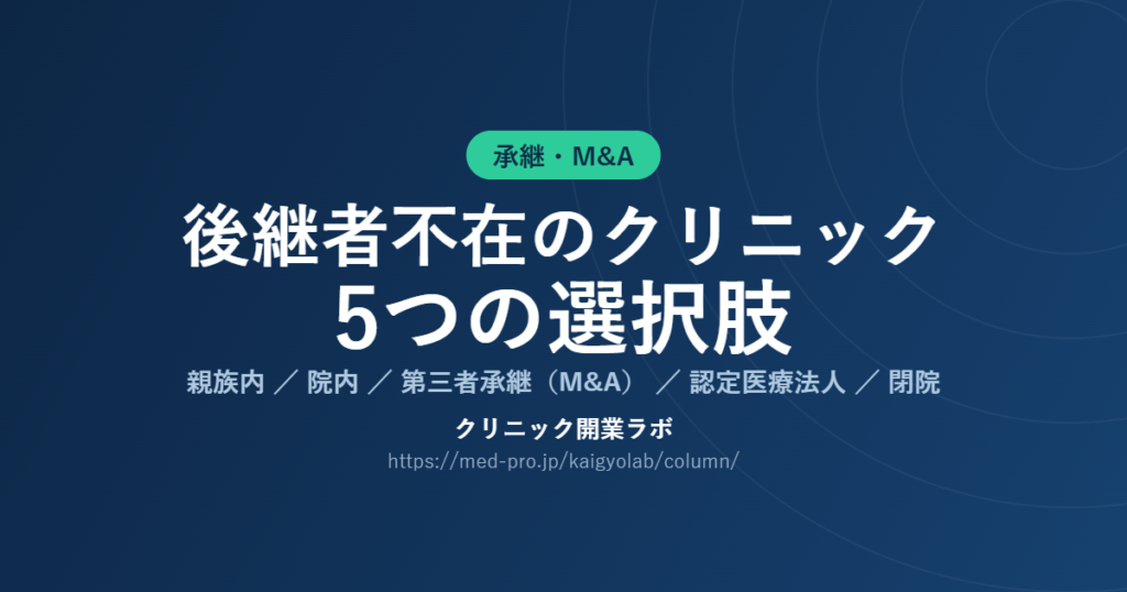 後継者不在 クリニック 選択肢