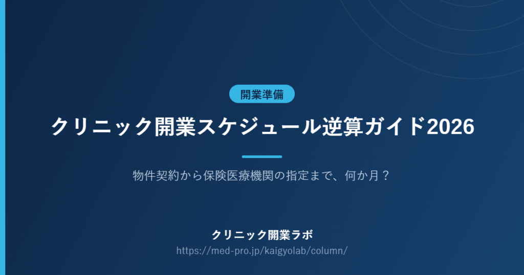 クリニック開業 スケジュール