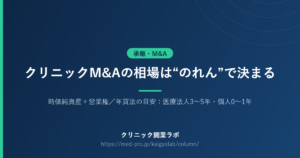 クリニック M&A 相場