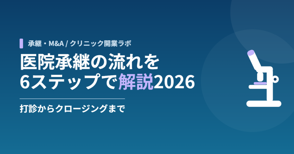 医院承継の流れを6ステップで解説2026｜打診からクロージングまで