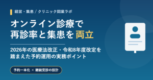 オンライン診療 集患と再診率を高める予約運用のイメージ