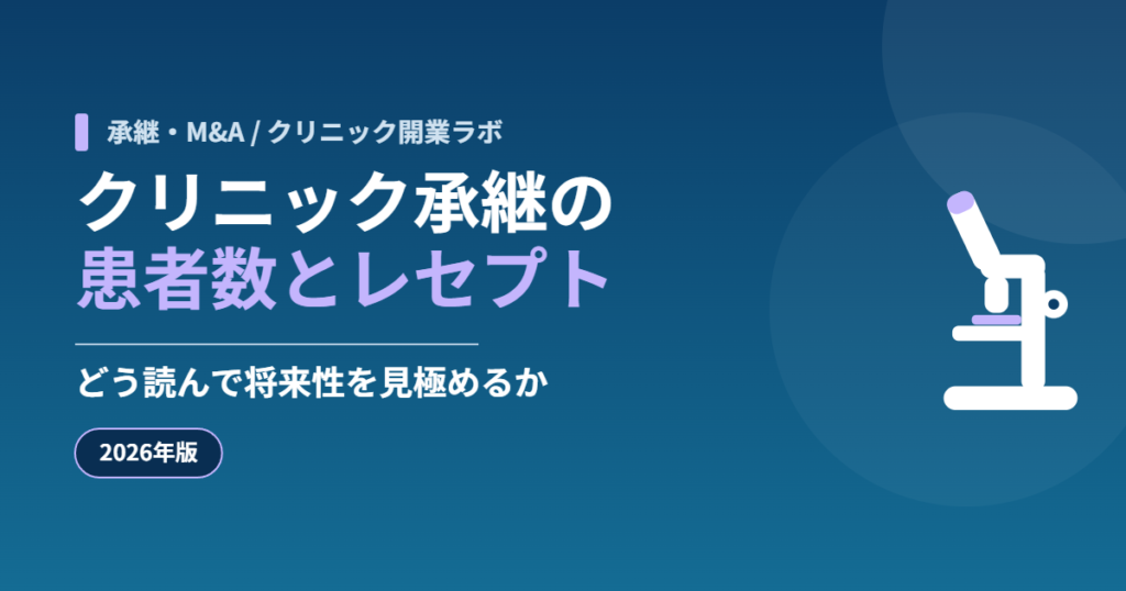 クリニック承継で患者数とレセプトから将来性を見極める方法を解説する記事のアイキャッチ画像