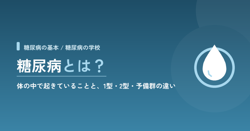 糖尿病とは？｜体の中で起きていることと、1型・2型・予備群の違い
